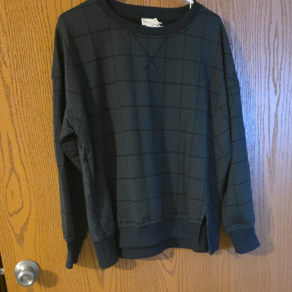 Hem & Thread Mens Dark Gray Crewneck Top